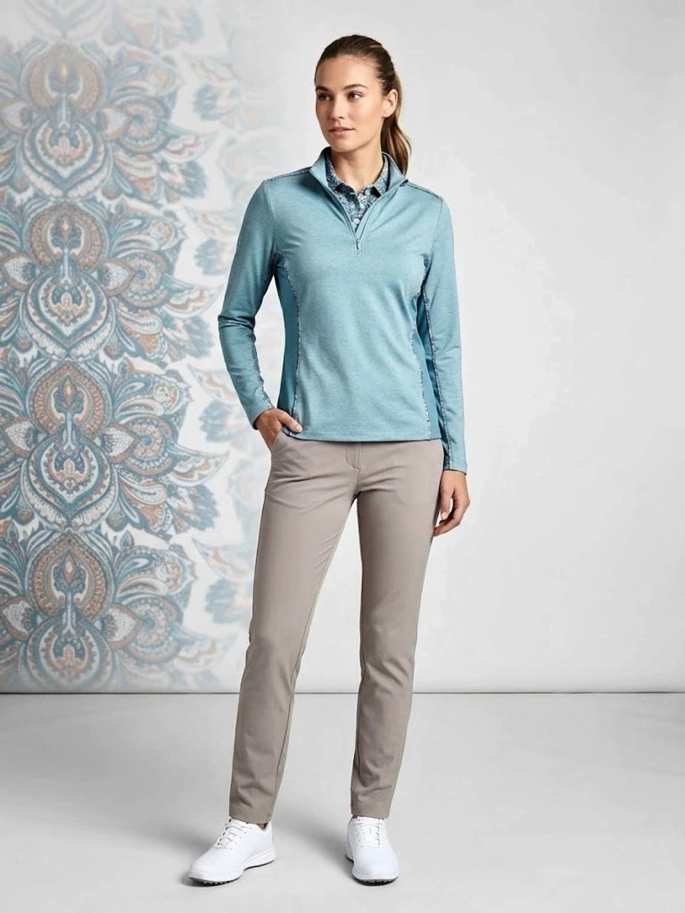 Peter Millar Perth Essential Quarter-Zip Long Sleeve & Matching Tank Top Size Lg